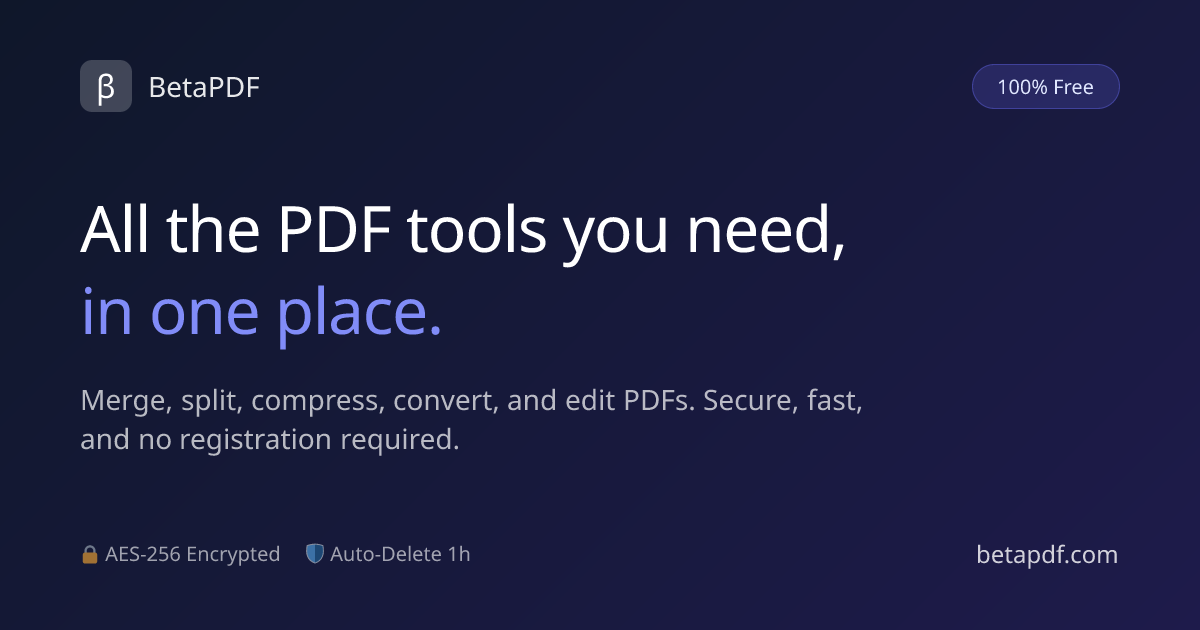 BetaPDF — Free Online PDF Tools