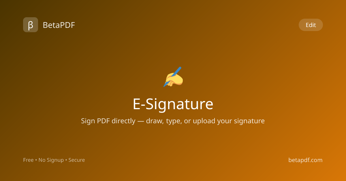 Free Online PDF E-Signature — Sign PDF Documents Online | BetaPDF