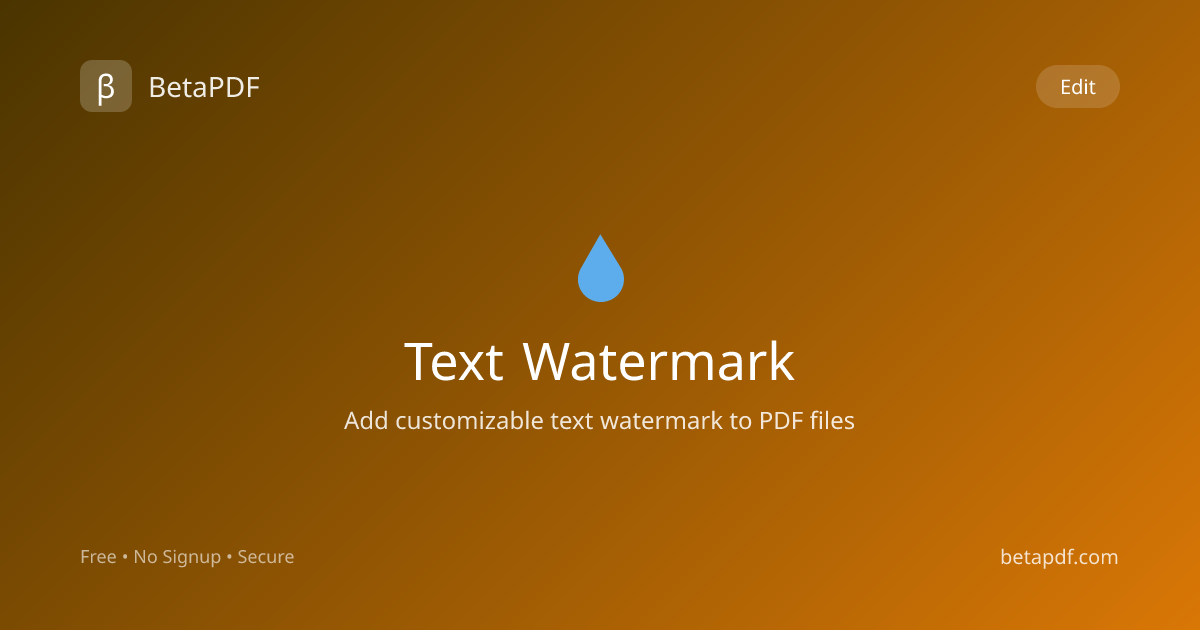 Add Text Watermark to PDF Online Free | BetaPDF
